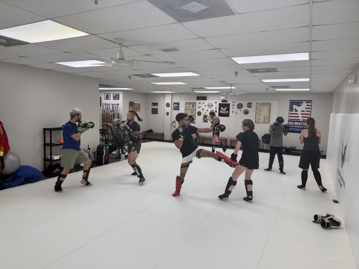 RCTA Muay Thai class — live training rounds