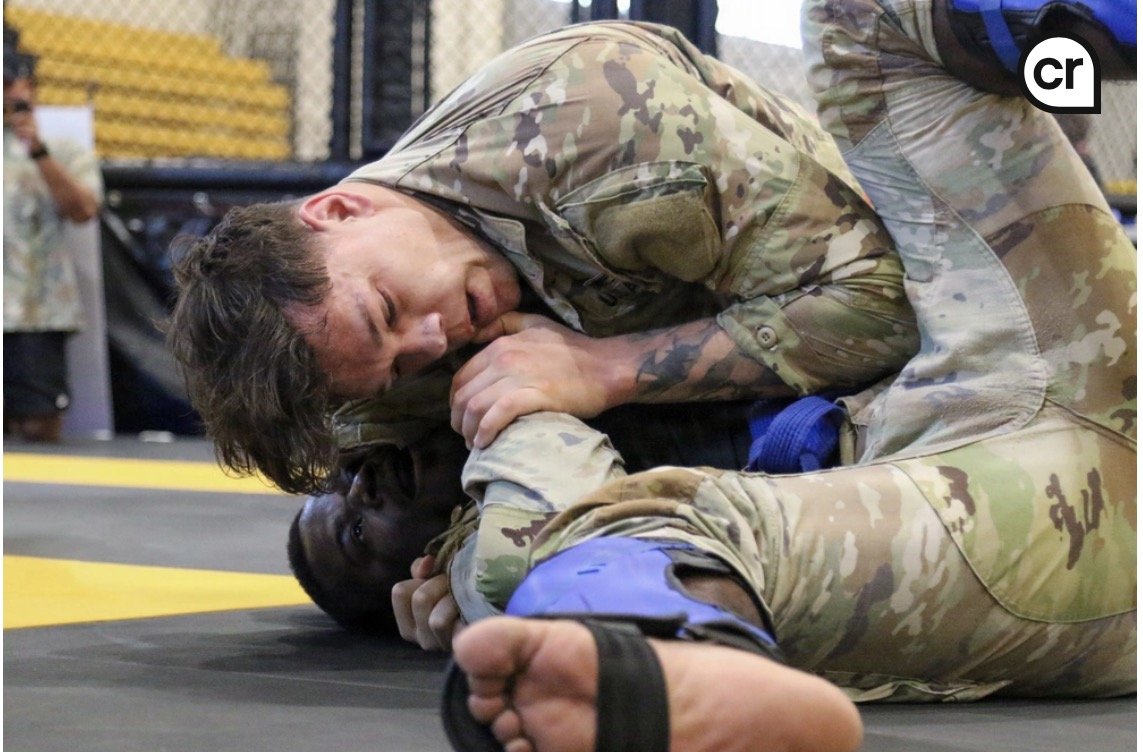 Jacques Cooper — Army Combatives grappling in ACU uniform